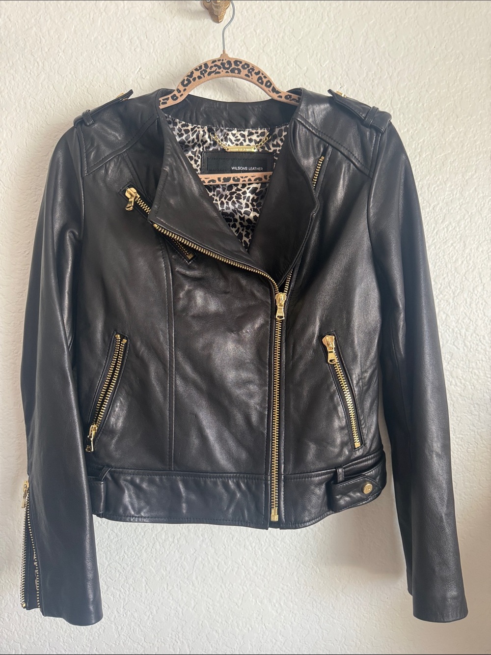 Wilson’s Moto Leather Jacket with satin lining
